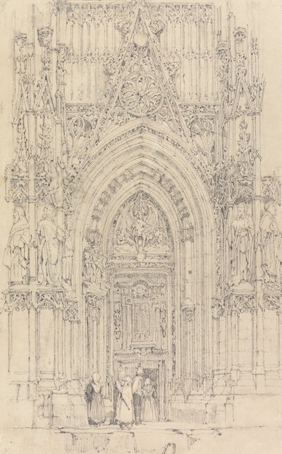 Die Kirche St. Wulfran, Abbeville: Die Nordtür der Westfront von Richard Parkes Bonington