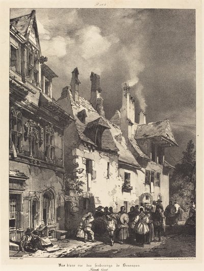 Ansicht einer Straße in den Vororten von Besançon von Richard Parkes Bonington