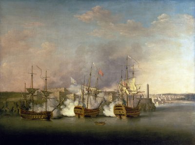 Siebenjähriger Krieg (1756-1763): Die Bombardierung von Morro Castle (Kuba) am 1. Juli von Richard Paton