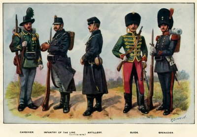 Typen der belgischen Armee von Richard Simkin