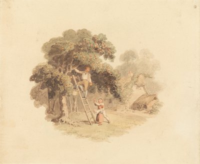 Ein Apfelbaum in der Nähe eines Häuschens von Richard Westall