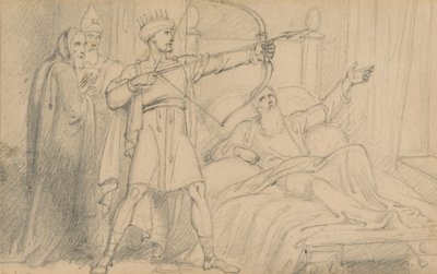 Elisa auf seinem Sterbebett (II Könige 12:17) von Richard Westall