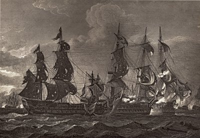 HMS Captain entert die San Nicholas und die San Josef, Illustration aus 