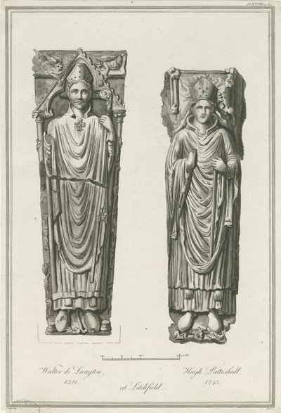 Lichfield Kathedrale - Effigien von Walter de Langton und Hugh de Patteshull von Richard Woollett Basire