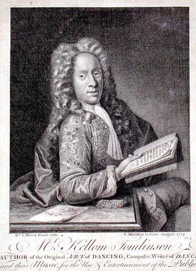 Porträt von Kellom Tomlinson, graviert von Francois Morellon la Cave, 1754 (Gravur) von Richard van (after) Bleeck