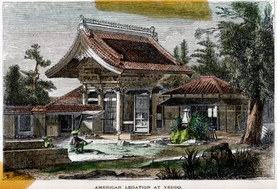 Amerikanische Gesandtschaft in Yeddo Edo, Japan, 19. Jahrhundert von Richardson