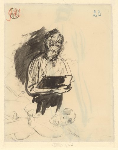 Skizze einer stehenden Figur und einer sitzenden Frau von Rik Wouters