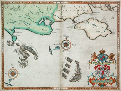 Die englischen und spanischen Flotten zwischen Portland Bill und der Isle of Wight am 2. - 3. August 1588 von Robert (after) Adams