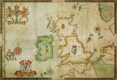 Die Route der spanischen Armada durch den Ärmelkanal, in die Nordsee, um Nordschottland und in den Atlantik, um nach Spanien zurückzukehren von Robert (after) Adams