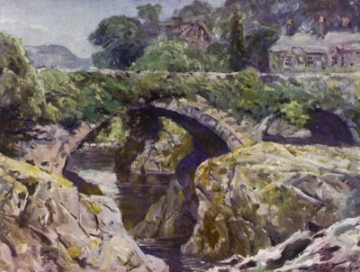 Die alte Brücke, Bettws-y-Coed von Robert (after) Fowler