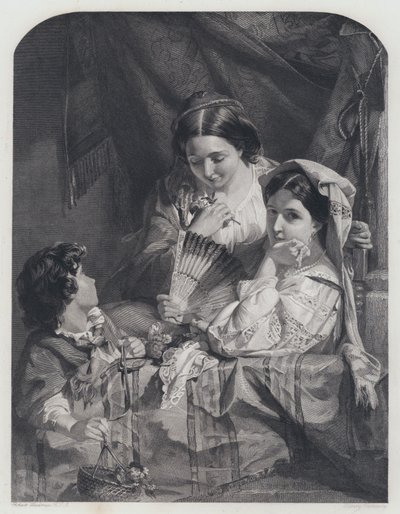 Ein Balkon beim römischen Karneval (Stich) von Robert (after) Herdman