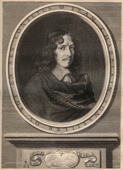 Porträt von Jean Chapelain (1595-1674), französischer Dichter - Gravur - Jean Chapelain (1595-1674) Dichter und französischer Literaturkritiker - Gravur von Nanteuil und graviert von Peulot. von Robert (after) Nanteuil