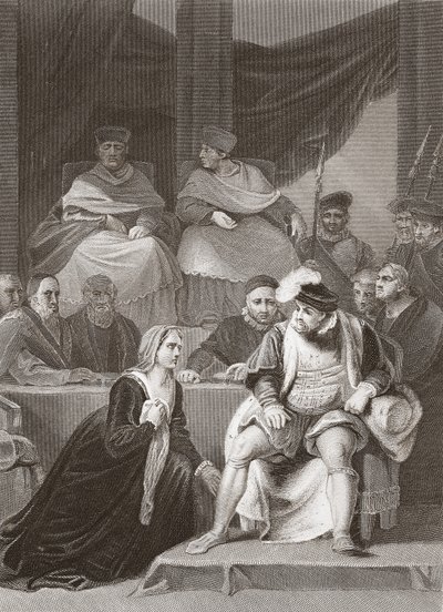 Prozess der Ehe von Heinrich VIII., graviert von A.H. Payne (Lithografie) von Robert (after) Smirke