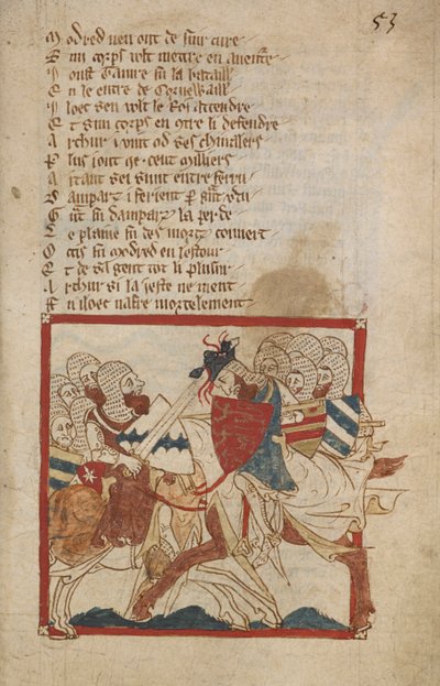 Arthur tödlich verwundet, Illustration aus 