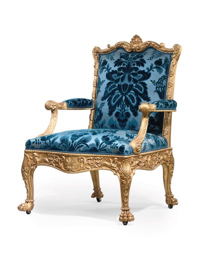 Einer von einem Paar George III vergoldete Holzsessel von Robert Adam