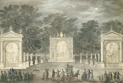 Die Illuminationen am Buckingham House zum Geburtstag von König George III., 4. Juni 1783 von Robert Adam