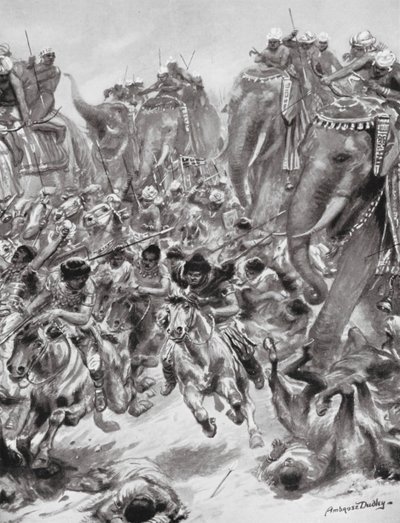 Die Niederlage der Ephthaliten oder Weißen Hunnen, 528 n. Chr. von Robert Ambrose Dudley