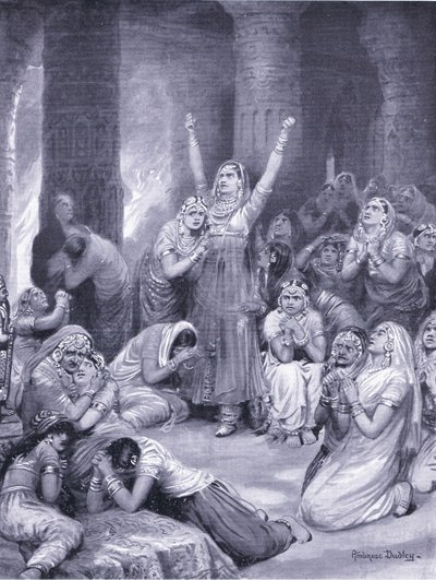 Die Rajput-Zeremonie von Jakhur (Holocaust) 1567 n. Chr. von Robert Ambrose Dudley