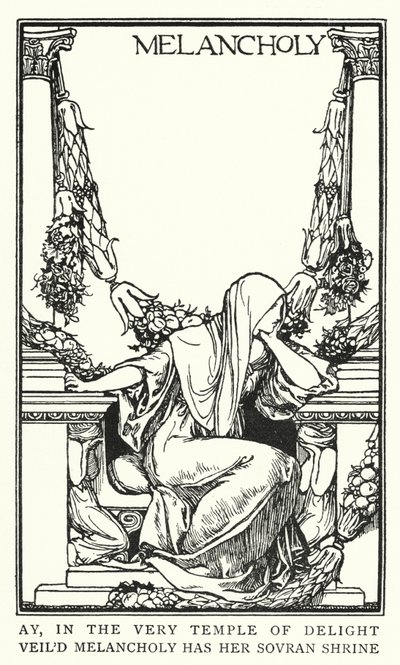 Illustration für Gedichte von John Keats: Melancholie (Lithografie) von Robert Anning Bell