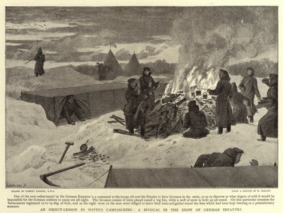 Eine Lektion im Winterfeldzug, ein Biwak im Schnee der deutschen Infanterie von Robert Barnes
