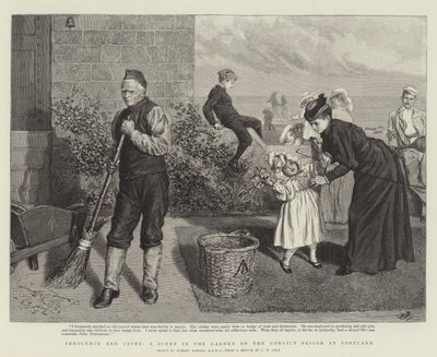 Unschuld und Verbrechen, eine Szene im Garten des Strafgefängnisses in Portland von Robert Barnes