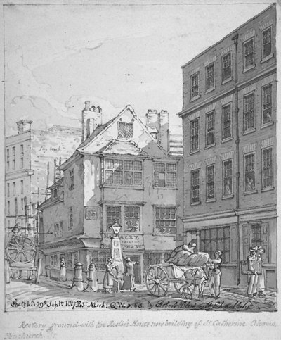 St Katherine Coleman Pfarrhaus, Fenchurch Street, City of London, 1817 von Robert Blemmell Schnebbelie