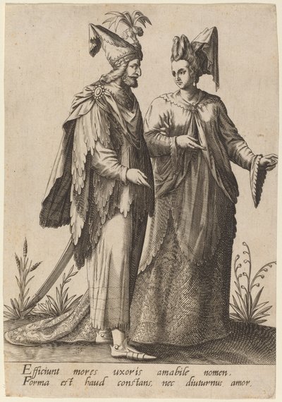 Efficiunt mores uxoris... von Robert Boissard after Jean Jacques Boissard