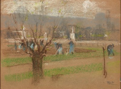 Zwiebelpflanzung in den Tuileriengärten, Paris von Robert Brough