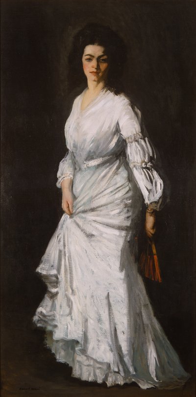Frau in Weiß: Porträt von Eugenie Stein von Robert Cozad Henri