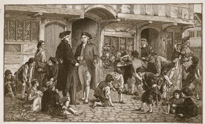 Der Ursprung der Sonntagsschulen: Hare Lane, Gloucester, 1780, Illustration aus 