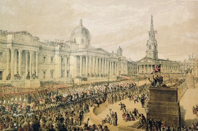 Hochzeitsprozession von Edward Prinz von Wales und Prinzessin Alexandra am Trafalgar Square von Robert Dudley
