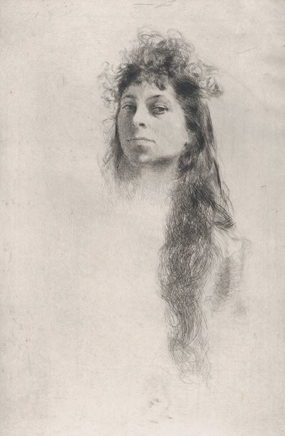 Kopf eines Mädchens mit langen Haaren von Robert Frederick Blum