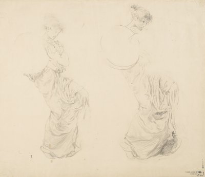 Studie von zwei weiblichen Figuren für das Wandgemälde 