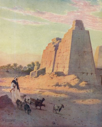 Pylon in Karnak, ca. 1880, 1904 von Robert George Talbot Kelly