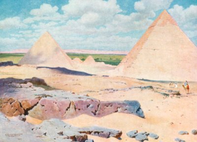 Die Pyramiden von Gizeh von der Wüste aus von Robert George Talbot Kelly