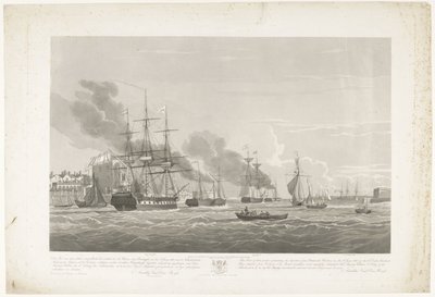 Abfahrt von zwölf niederländischen Handelsschiffen aus dem Hafen von Portsmouth, 1833 (Platte 2) von Robert Havell (II)