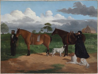 Mrs. Adolphus Sceales mit Black Jimmie auf Merrang Station, 1856 von Robert Hawker Dowling