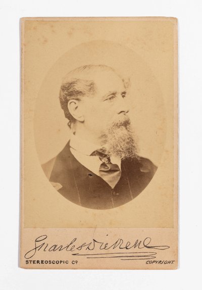 Carte de visite von Charles Dickens mit Dickens