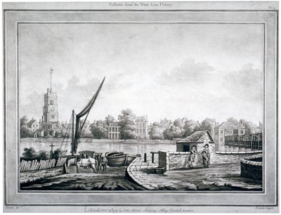 Ansicht von Fulham vom White Lion Inn, Putney, London, 1783 von Robert Laurie