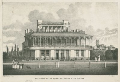 Wolverhampton - Tribüne auf der Rennbahn: Lithographie, undatiert [Mitte 19. Jahrhundert] von Robert Noyes