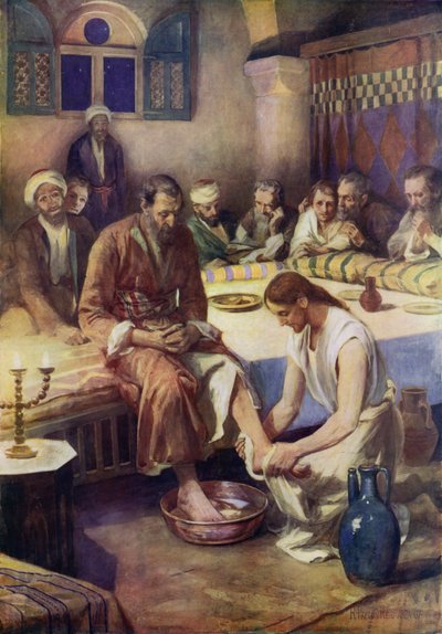 Jesus wäscht den Jüngern die Füße von Robert Payton Reid