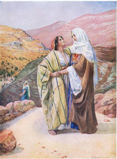 Ruth und Naomi, aus Das Bibelbilderbuch, veröffentlicht von Thomas Nelson, ca. 1950 von Robert Payton Reid