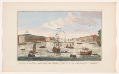 Ansicht des Flusses Newa in Sankt Petersburg von der Westseite von Robert Sayer (possibly)