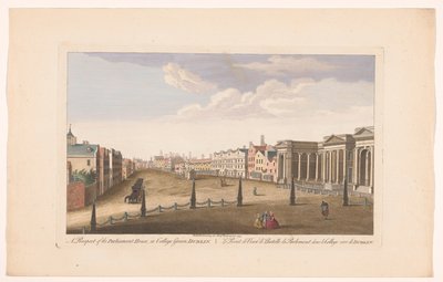 Ansicht des Parlamentsgebäudes am College Green in Dublin von Robert Sayer (possibly)