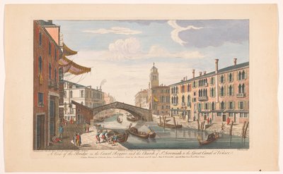 Ansicht der Ponte delle Guglie über den Canale di Cannaregio in Venedig von Robert Sayer