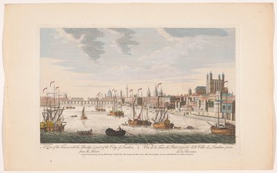 Blick auf die Stadt London von der Themse aus von Robert Sayer