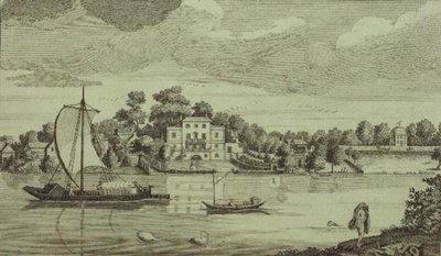 Ansicht des berühmten Hauses von Mr. Pope in Twickenham, ca. 1750 (Stich) von Robert Sayer