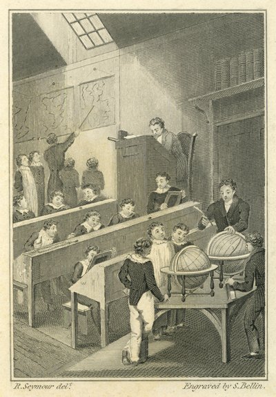 Nicholas Nickleby: Dotheboys Hall, graviert von Samuel Bellin (1799-1893) von Robert Seymour