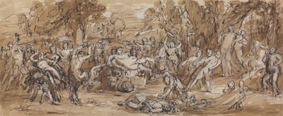 Figurenstudie einer Bacchanalfeier in einer Waldlandschaft von Robert Smirke