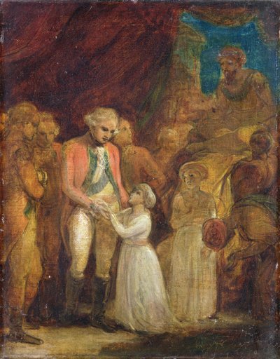 Die beiden Söhne von Tipu Sahib, Sultan von Mysore, werden General Cornwallis als Geiseln übergeben, ca. 1792 von Robert Smirke